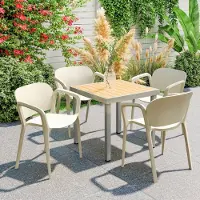 HAUSS SPOLE Tuinstoel 60 X 56 X 75 Cm - Stapelbaar Met Armleuningen - Voor Tuin Balkon En Terras - Kunststof Wit