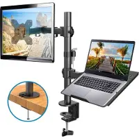 NÖRDIC MM10 Premium monitor en laptophouder - 13-27 "monitorscherm en 15,6" laptopscherm - Zwart