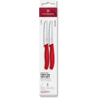 Victorinox Swiss Classic 6.7831.2C1 Tomato & Table Knife, Wavy, Red, set van 2 tomatenmessen