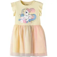 Name It Mini Jurk blauw / geel / rosa