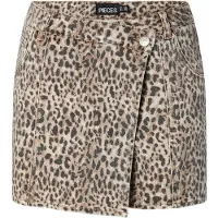Pieces Rok 'PCSalume' donkerbeige / taupe / antraciet