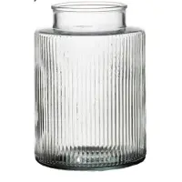 B Living Brugge Vaas Met Motief Ø15xH21,5cm Transparant transparant Glas Vaas