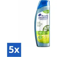Head & shoulders 5 x - Anti-Roos Shampoo - Pure Intense - Oil Control - 250 ml - Roosvrij Haar - Oliecontrole - Schone Hoofdhuid - Vet Haar - Anti-roos Shampoo
