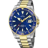 Jaguar executive goud heren horloge met blauwe wijzerplaat & roestvrij stalen band