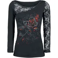 Spiral - Gothic Shirt met lange mouwen - Burnt Rose - S tot 4XL - voor Vrouwen - zwart | Maat 4XL