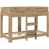 vidaXL Stapeld bed voor kids Sonoma Eik 80 x 200 cm Bewerkt hout