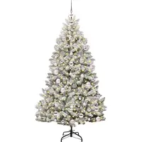 vidaXL Kunstkerstboom 180 cm 300 LED's Warmwit PVC en Staal