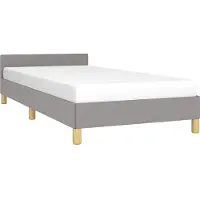 vidaXL Bedframe zonder matras 120x190 cm stof crèmekleurig