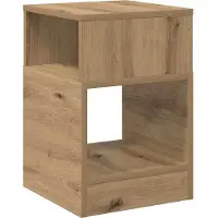 vidaXL Bijzettafel Rook Eiken 30,5 x 30 x 45 cm Bewerkt hout