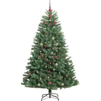 vidaXL Kunstmatige Hinged Kerstboom Groen 240 cm PVC en Metalen