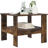 vidaXL - Salontafel - Rook - Eiken - 57 - x - 55 - x - 45 - cm - Bewerkt - hout