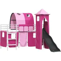 vidaXL Kids'loftbedframe Effen Wit en Roze 80 x 200 cm Metaal