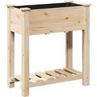 vidaXL Plantenbak Beige 203 x 53 x 76,5 cm Massief Vurenhout