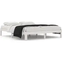 vidaXL Bedframe massief hout wit 150x200 cm