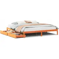 vidaXL Bedframe zonder matras massief grenenhout wasbruin 180x200 cm