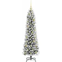vidaXL Kunstkerstboom Wit 150 cm PVC en Metaal en Plastic
