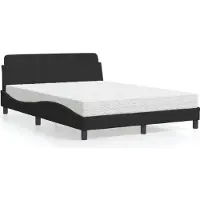 vidaXL Bed met matras "Dover" fluweel zwart 140x190 cm