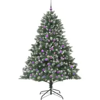 vidaXL Kunstkerstboom met 300 LED Groen 210 cm PVC en Plastic en Staal