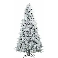 vidaXL Kunstmatige Hinged Kerstboom met 300 LED Wit 240 cm PE en PVC
