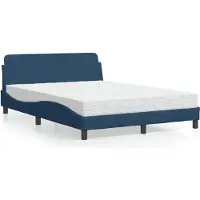 vidaXL Bed met matras "Dover" stof blauw 140x190 cm