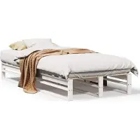 vidaXL Bedframe zonder matras massief grenenhout wit 120x200 cm