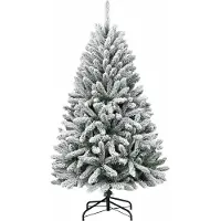 vidaXL Kunstkerstboom met scharnieren en sneeuw 150 cm