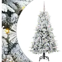 vidaXL Kunstmatige Hinged Kerstboom met 150 LED Wit 150 cm PE en PVC