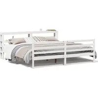 vidaXL Bedframe zonder matras massief grenenhout wit 200x200 cm