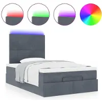vidaXL Ottoman bed met matrassen en LED's 120x200cm fluweel
