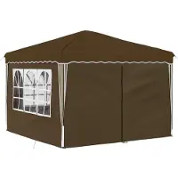 vidaXL Pop-up Feesttent 288 x 288 x 245 cm Taupe Oxford Stof