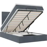vidaXL Ottoman bed met matrassen en LED's 120x200cm fluweel