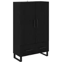 vidaXL Highboard Zwart Eiken Bewerkt hout