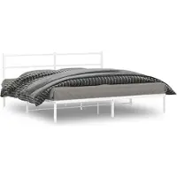 vidaXL Bedframe met hoofdbord metaal wit 180x200 cm