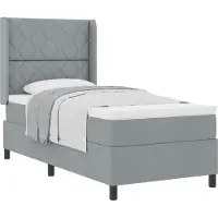 vidaXL Boxspring bed met kussen Lichtgrijs 200 x 90 cm Stof