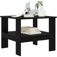 vidaXL Salontafel Zwart Eiken 57 x 55 x 45 cm Bewerkt hout