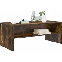 vidaXL Salontafel Rook Eiken 100 x 50 x 40 cm Bewerkt hout
