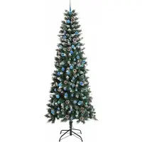 vidaXL Kunstkerstboom met 300 LED Groen 240 cm PVC en Plastic en Staal