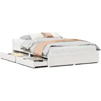 vidaXL Bedframe zonder matras massief grenenhout wit 140x200 cm