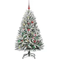 vidaXL Kunstkerstboom 150 cm 150 LED's Warmwit PVC en Staal