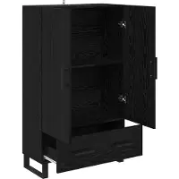 vidaXL Hoge kast, zwart, eikenlook, 69,5 x 30 x 115 cm, houtvezel