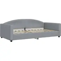 vidaXL Slaapbank met matras 100x200 cm stof lichtgrijs