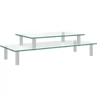 vidaXL Monitorstandaard 2-laags transparant glas