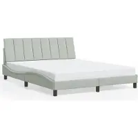 vidaXL Bedframe zonder matras "Hanko", lichtgrijs, 200x200 cm, fluweel