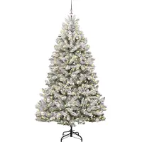 vidaXL Kunstkerstboom met 300 LED Groen en Wit 240 cm PVC en Metalen
