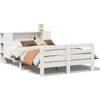 vidaXL Bedframe zonder matras massief grenenhout wit 160x200 cm