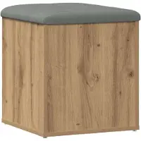 vidaXL Opbergbankje 42x42x45 cm bewerkt hout artisanaal eikenkleur