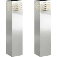 vidaXL Zonnepaneel LED straatlamp, 2 stuks, warm wit licht, 18 x 18 x 80 cm