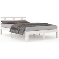 vidaXL Bedframe massief hout wit 150x200 cm