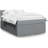 vidaXL Boxspring met matras stof lichtgrijs 140x190 cm