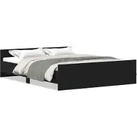 vidaXL Bedframe zonder matras 160x200 cm bewerkt hout zwart eikenkleur